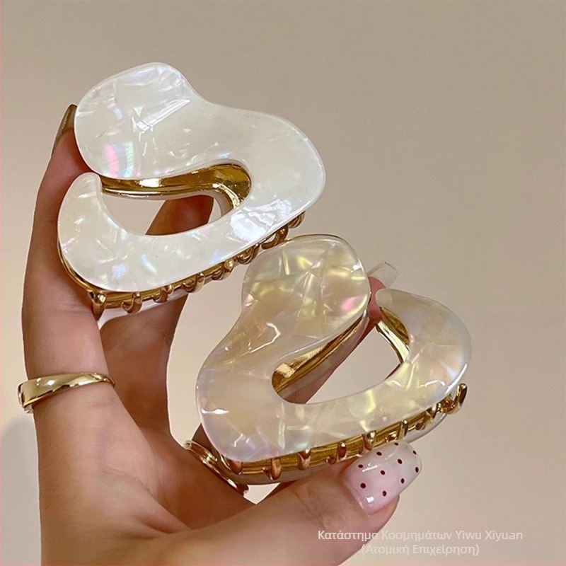 Νέο κλιπ μαλλιών με οξικό οξύ, ακανόνιστο μεταλλικό κλιπ μαλλιών με μισή λαβή, κλιπ μαλλιών Temperament, κλιπ μικρής λαβής, κλιπ μαλλιών με ουρά πεύκου, κλιπ καρχαρία