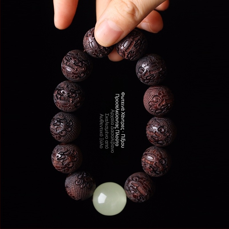 Βραχιόλι Pixiu Moonstone από τριανταφυλλιά, βουδιστικές χάντρες από σανταλόξυλο αίματος για άνδρες και γυναίκες, χειρός και παιχνίδι