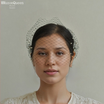 Manzhen Ευρωπαϊκό και Αμερικανικό εξωτερικό εμπόριο μαργαριταριών νύφης πλέγμα κλουβί πουλιών πέπλο vintage νύφη κόμμωση φόρεμα φωτογραφία στηρίγματα MA08