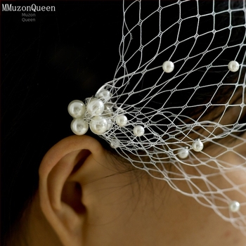 Manzhen Ευρωπαϊκό και Αμερικανικό εξωτερικό εμπόριο μαργαριταριών νύφης πλέγμα κλουβί πουλιών πέπλο vintage νύφη κόμμωση φόρεμα φωτογραφία στηρίγματα MA08