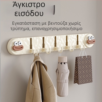Νέα βεντούζα με πέντε γάντζα, μη διάτρητο γάντζο για οικιακή χρήση, γάντζο πόρτας μπάνιου, γάντζο αποθήκευσης τουαλέτας