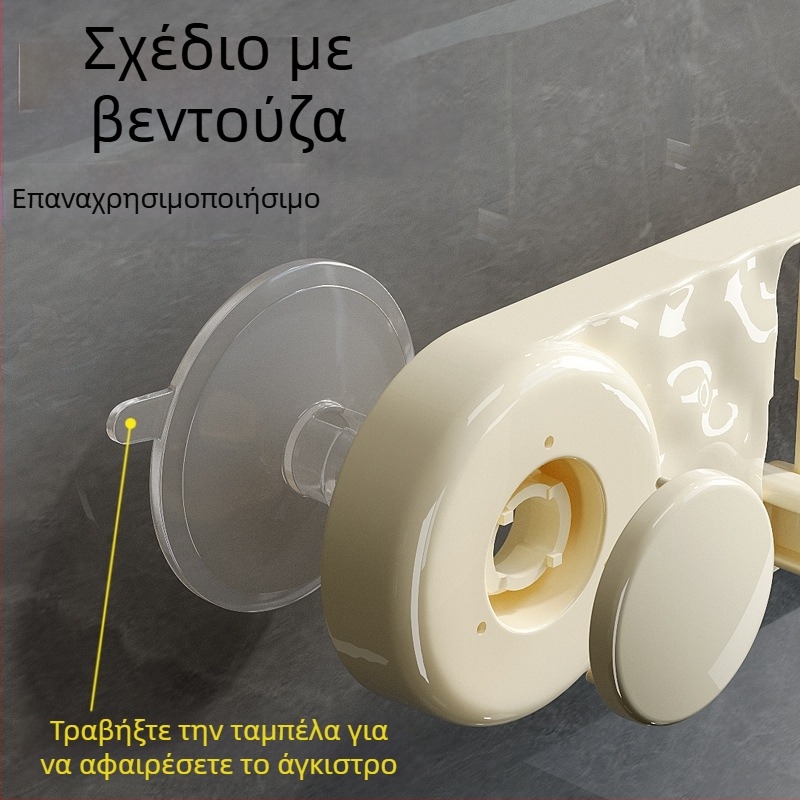 Νέα βεντούζα με πέντε γάντζα, μη διάτρητο γάντζο για οικιακή χρήση, γάντζο πόρτας μπάνιου, γάντζο αποθήκευσης τουαλέτας