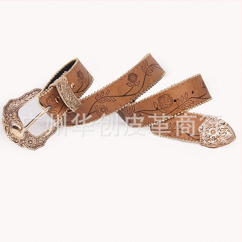 Γυναικεία ζώνη Casual Retro Vintage από κράμα αλουμινίου με ανάγλυφο σχέδιο για φορέματα, τζιν και πουκάμισα με μοναδικό στυλ