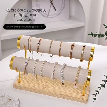 Ράφι επίδειξης βραχιολιών Μεταλλική πολυστρωματική βάση επίδειξης κοσμημάτων βραχιολιών Ράφι αποθήκευσης βραχιολιών ρολογιών σκάλας Βελούδινη βάση κοσμημάτων
