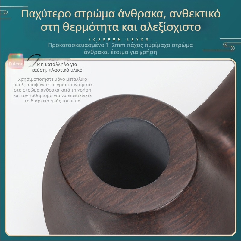 Εργοστάσιο σωλήνων Futeng με τις καλύτερες πωλήσεις από έβενο, φίλτρο καπνοδόχου 9mm, κλασικό, παλιομοδίτικο, μασίφ ξύλινο, άβαφο σωλήνα