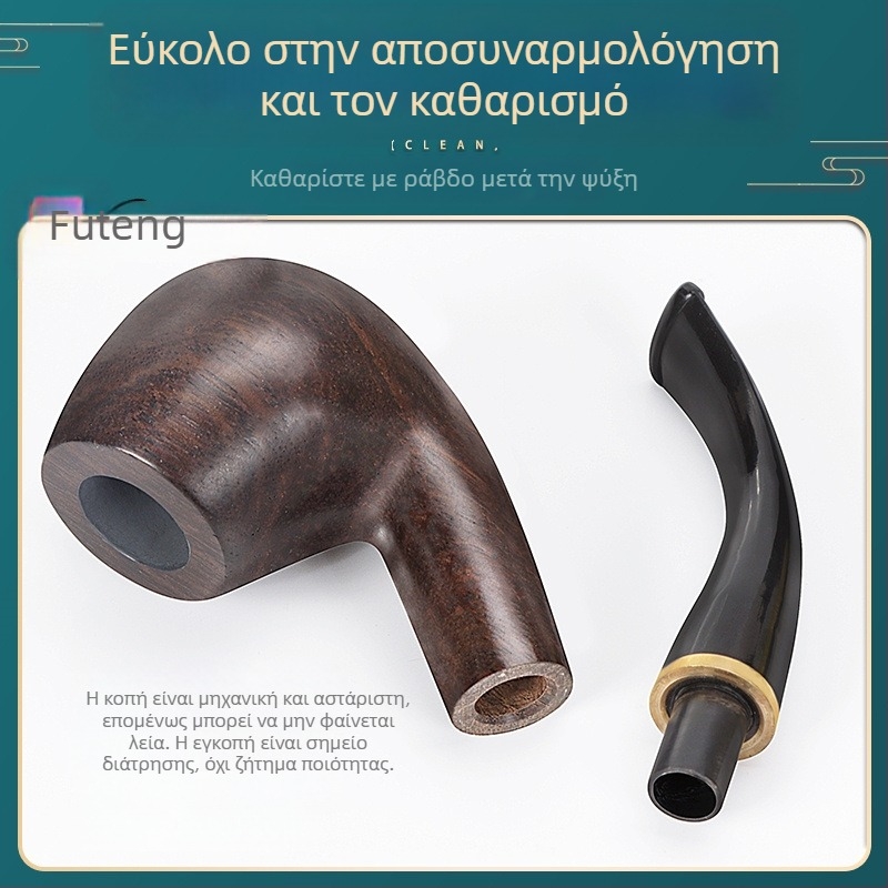 Εργοστάσιο σωλήνων Futeng με τις καλύτερες πωλήσεις από έβενο, φίλτρο καπνοδόχου 9mm, κλασικό, παλιομοδίτικο, μασίφ ξύλινο, άβαφο σωλήνα
