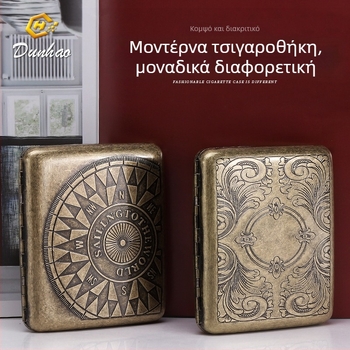 Νέο χάλκινο συμπυκνωμένο λουλούδι 20 τεμαχίων μεταλλική καθαρή χαλκός θήκη τσιγάρων αναδιπλούμενο κουτί δώρου σκαλιστό σκαλιστό λουλούδι ανθεκτικό στην πίεση και τη σκόνη σετ καπνίσματος