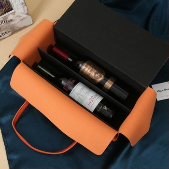 Δερμάτινο κουτί δώρου Premium Sense Red Wine για επαγγελματικά εορταστικά δώρα, φορητό συνοδευτικό κουτί δώρου σε απόθεμα