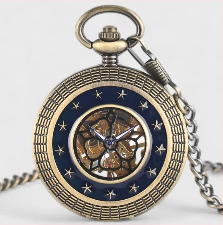 Μεταλλικό λευκό γυαλισμένο διπλό ανοιχτό κάλυμμα μηχανικό ρολόι τσέπης αναμνηστικό ρολόι τσέπης για φοιτητές με αναμνηστικό δώρο