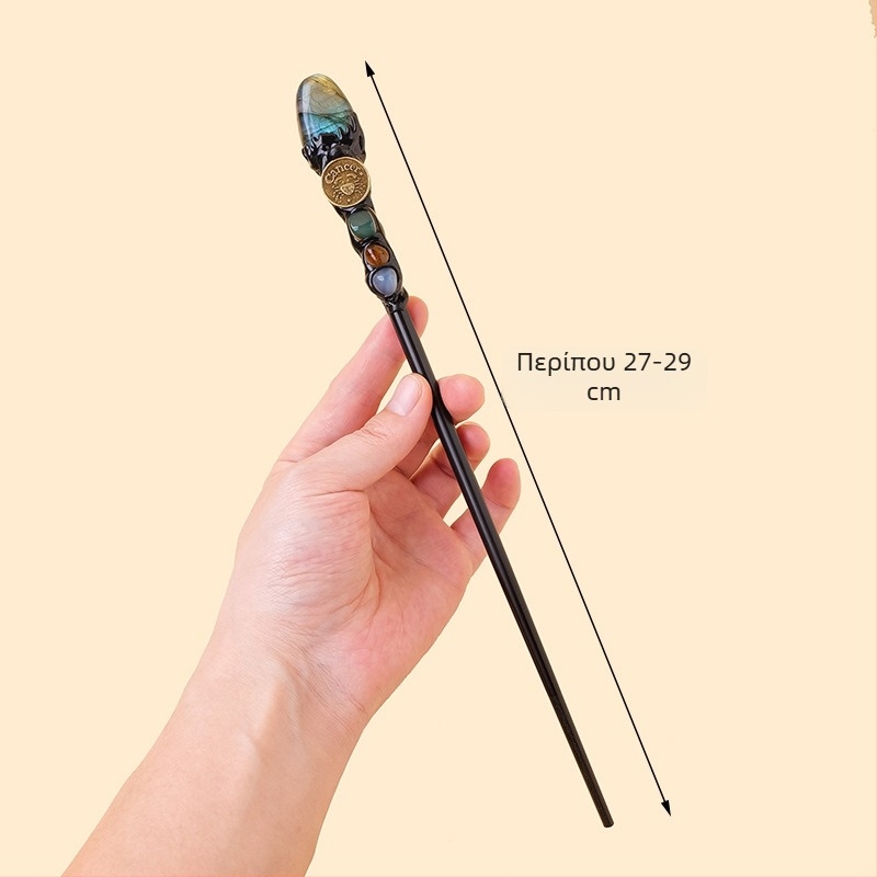 Διασυνοριακό φυσικό κρύσταλλο πρωτότυπο πέτρινο δώδεκα αστερισμό μαγικό ραβδί κρυστάλλινο στοιχείο πρωτότυπο πέτρινο μαγικό σκήπτρο στηρίγματα χονδρικής