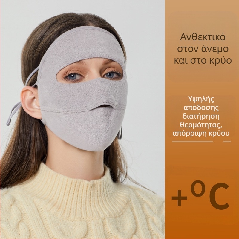 Ζεστή χειμερινή μάσκα με επένδυση από βελούδο, παχύρρευστη, αντιανεμική, ανθεκτική στο κρύο, ανοιχτή, αναπνεύσιμη μάσκα, κάλυψη ολόκληρου προσώπου, υπαίθρια αθλήματα, ιππασία