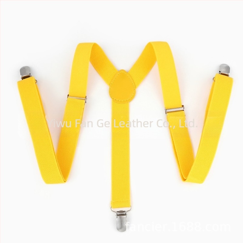 Διασυνοριακή μοντέρνα casual ελαστική τιράντες με τρία κλιπ, μονόχρωμες, ρυθμιζόμενες τιράντες μήκους, εργοστασιακές, ίσιες τρίχες