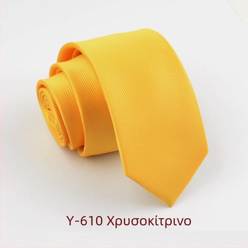 Επίσημη στενή γραβάτα 6cm Pure Color για άνδρες, κορεάτικη μόδα, βρετανική, επαγγελματική, στενή έκδοση, μαύρο, κόκκινο, ρίγες Pure Color