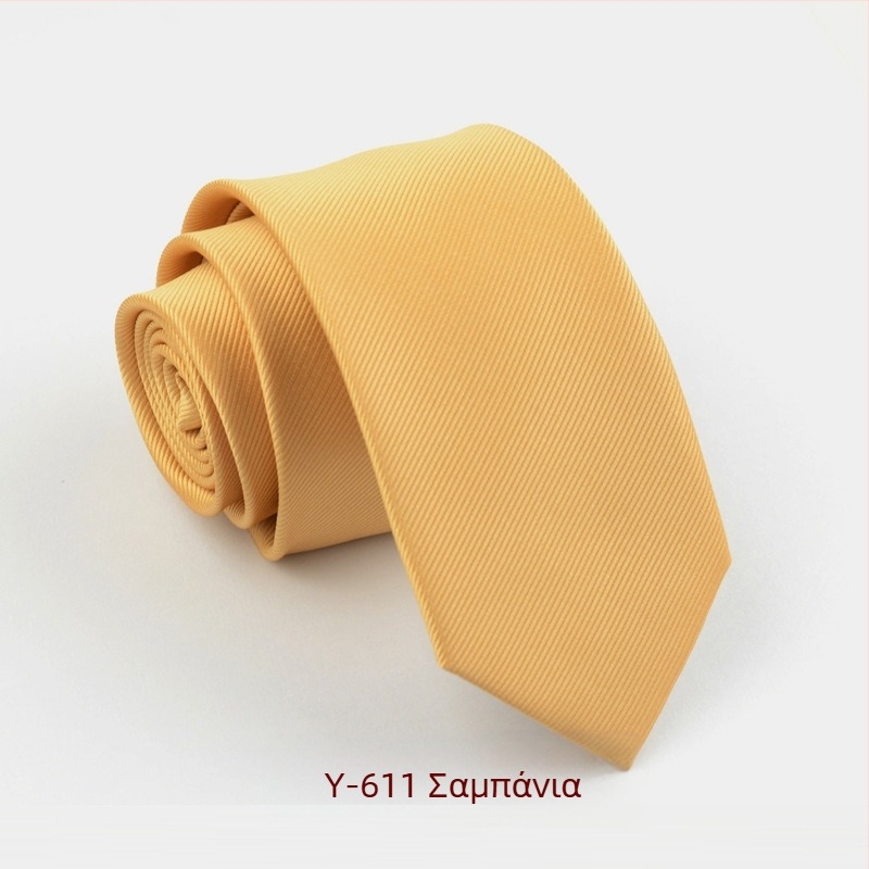 Επίσημη στενή γραβάτα 6cm Pure Color για άνδρες, κορεάτικη μόδα, βρετανική, επαγγελματική, στενή έκδοση, μαύρο, κόκκινο, ρίγες Pure Color
