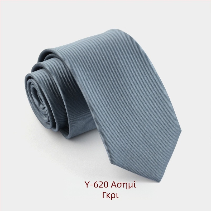 Επίσημη στενή γραβάτα 6cm Pure Color για άνδρες, κορεάτικη μόδα, βρετανική, επαγγελματική, στενή έκδοση, μαύρο, κόκκινο, ρίγες Pure Color
