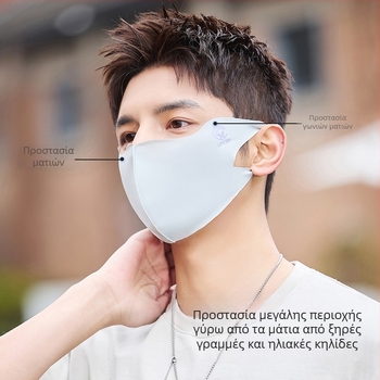 Νέα καλοκαιρινή μάσκα αντηλιακής προστασίας 5D Ice Silk μονόχρωμη τρισδιάστατη προστασία από την υπεριώδη ακτινοβολία UPF50 + μάσκα αντηλιακής προστασίας ολόκληρου προσώπου