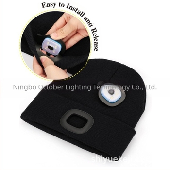 Ζεστό πλεκτό καπέλο που εκπέμπει φως, Ευρωπαϊκό και αμερικανικό φως LED, φωτισμός καπέλου