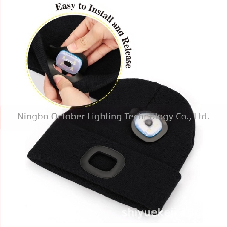 Ζεστό πλεκτό καπέλο που εκπέμπει φως, Ευρωπαϊκό και αμερικανικό φως LED, φωτισμός καπέλου