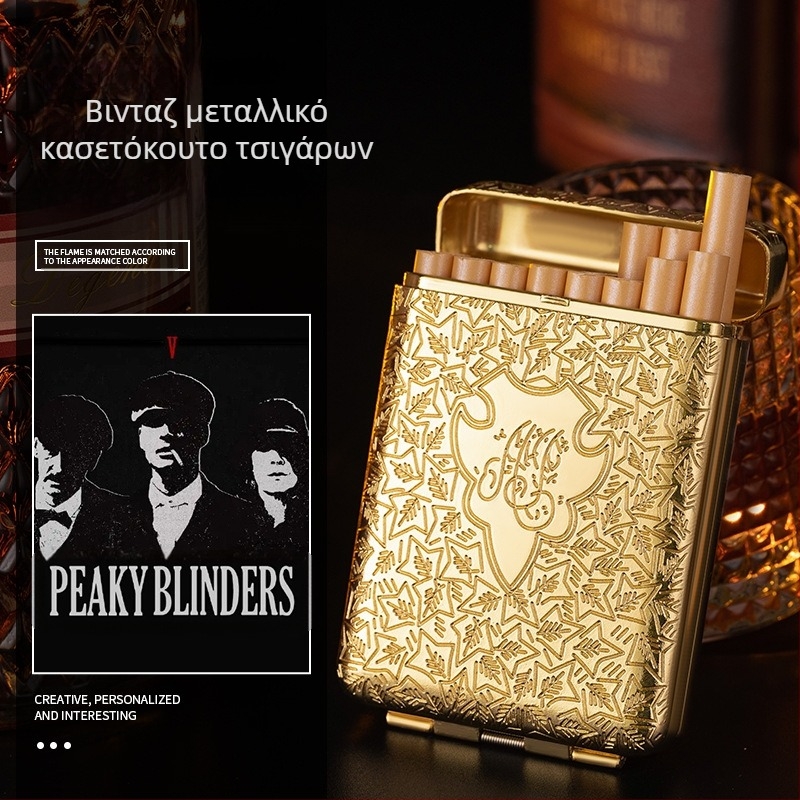YF-852 Νέα vintage θήκη τσιγάρων τριών ανοιγμάτων Birmingham Bloodbath Gangster Shebir Ίδιο στυλ Μεταλλική χειροποίητη τριών ανοιγμάτων