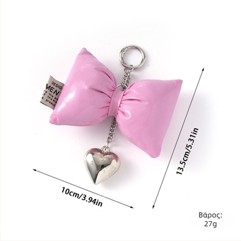 Ins Niche Design Sense ασημί δερμάτινο βαμβακερό μπρελόκ Love Light Luxury Spice Sweet Cool Αλυσίδα κινητού τηλεφώνου