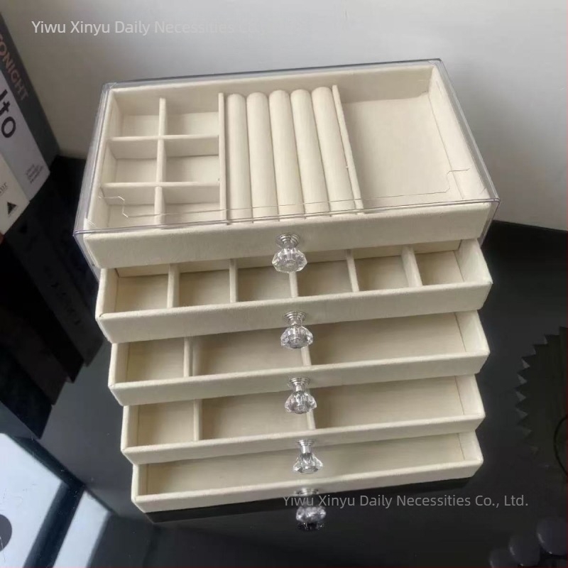 Κουτί αποθήκευσης κοσμημάτων τύπου συρταριού 5 επιπέδων για κατοικίδια, σκουλαρίκια, κολιέ, δαχτυλίδι, κουτί κοσμημάτων με συρτάρι και μπουντουάρ