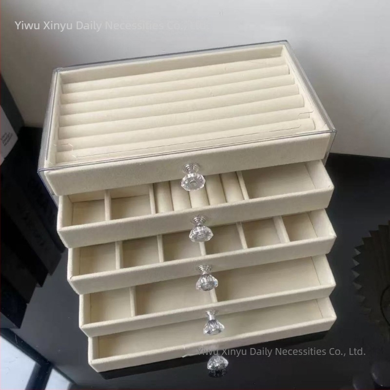 Κουτί αποθήκευσης κοσμημάτων τύπου συρταριού 5 επιπέδων για κατοικίδια, σκουλαρίκια, κολιέ, δαχτυλίδι, κουτί κοσμημάτων με συρτάρι και μπουντουάρ