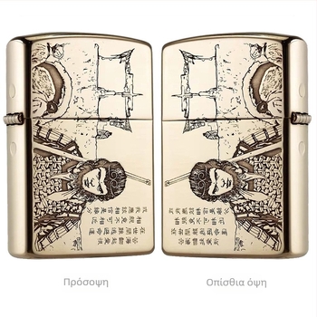 Αναπτήρας κηροζίνης ZORRO από καθαρό χαλκό ZORRO βαθιά σκάλισμα με λέιζερ χειροκίνητη στίλβωση κλασική σκάλισμα τεσσάρων πλευρών πολλαπλές εικόνες προαιρετικά