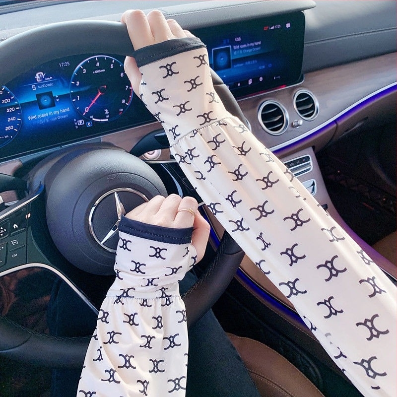 Νέα αντηλιακά μανίκια από μετάξι πάγου για εξωτερικούς χώρους, μανίκια πάγου μόδας, μανίκια βραχίονα με προστασία UV, γυναικεία αντηλιακά γάντια