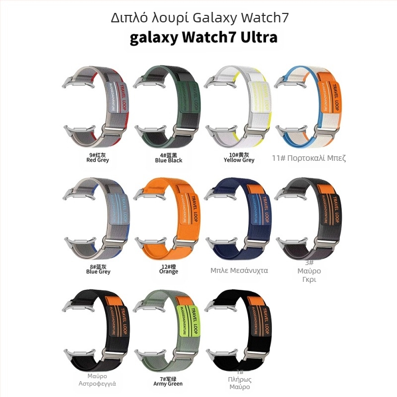 Κατάλληλο για Samsung Galaxy Watch7Ultra Διπλό λουράκι Wild Trail από νάιλον Velcro, αναπνεύσιμο λουράκι για αθλητικά είδη