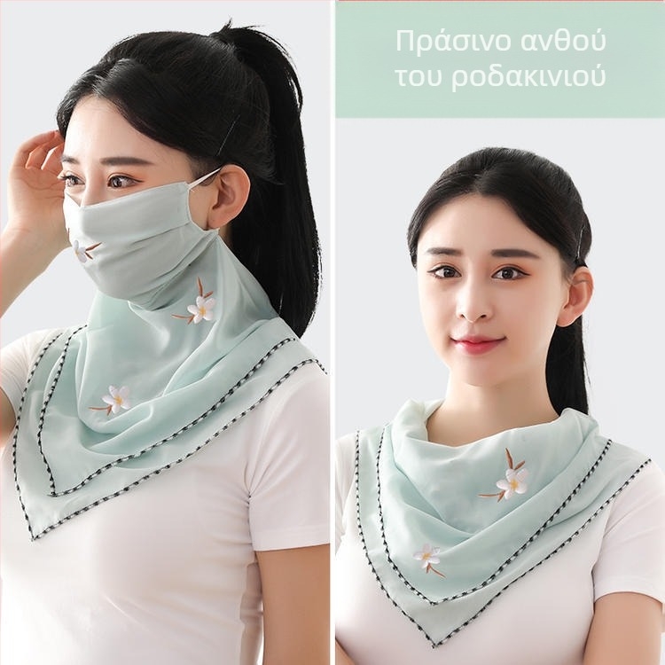 Μάσκα αντηλιακής προστασίας Summer Ice Silk για γυναίκες, λεπτή, αναπνεύσιμη, καλοκαιρινή, αντι-UV μάσκα προσώπου, ολόκληρο το πρόσωπο, σκίαστρο προσώπου