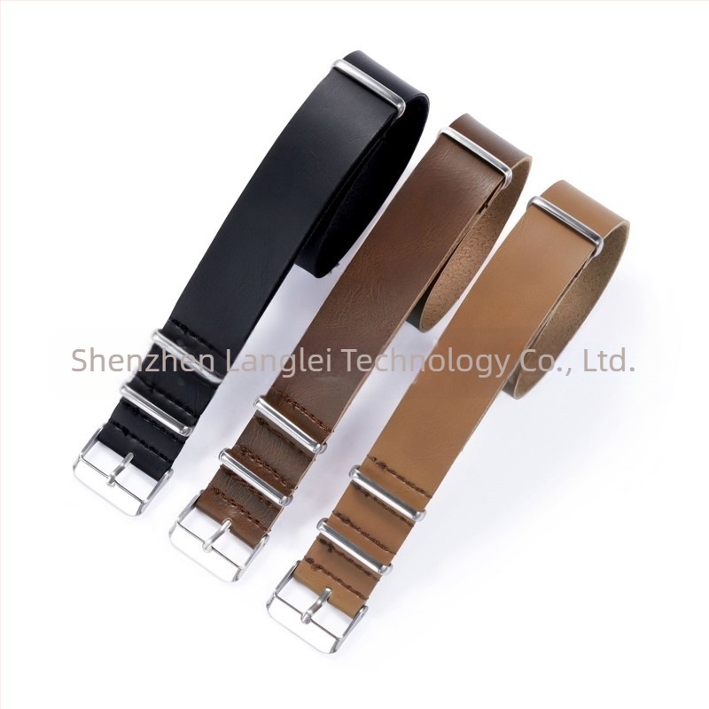 Vintage λουράκι PU από απομίμηση δέρματος, λουράκι NATO a ZULU, ανδρικό 18/20/22/24 χιλ. μαύρο, καφέ ασημί αγκράφα