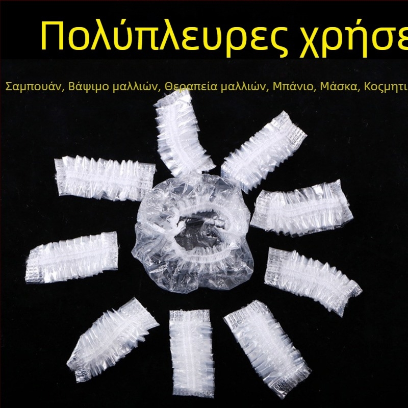 100 στρογγυλά σαμπουάν βαφή μαλλιών λάδι ψησίματος μαλλιών αδιάβροχα ωτοασπίδες μιας χρήσης PE ταινία τύπου πλαστικές ωτοασπίδες μαλλιών χονδρικής