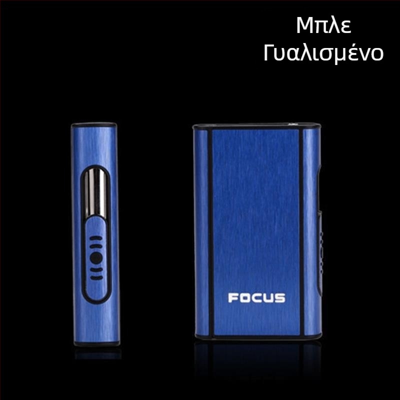 Focus Cigarette Box 10 Pack Χονδρό κουτί τσιγάρων Αυτόματο Blow Smoke Εξαιρετικά λεπτό κουτί τσιγάρων αλουμινίου από πλαστικό με γράμματα