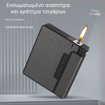 Δημιουργικό χοντρό μεσαίου μεγέθους αυτόματο κουτί τσιγάρων με αναπτήρα αδιάβροχο, ανθεκτικό στην πίεση, φουσκωτό κουτί τσιγάρων αναπτήρα χονδρικής