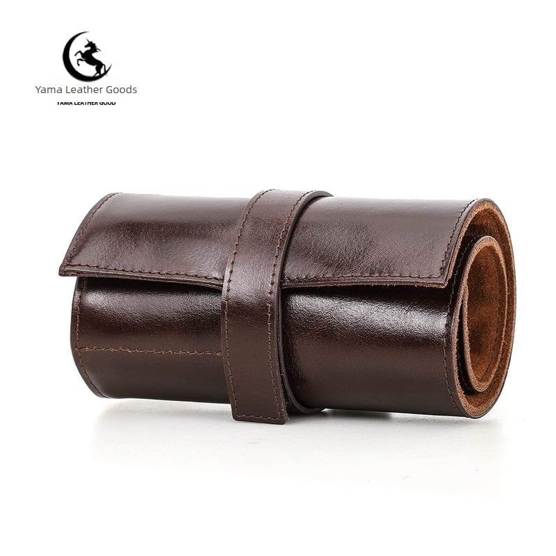 Ευρωπαϊκό και αμερικανικό δερμάτινο κλείστρο 7 τεμαχίων, ρετρό, βολικό, ανθεκτικό στη σκόνη και στις γρατσουνιές, δερμάτινο κουτί ρολογιών