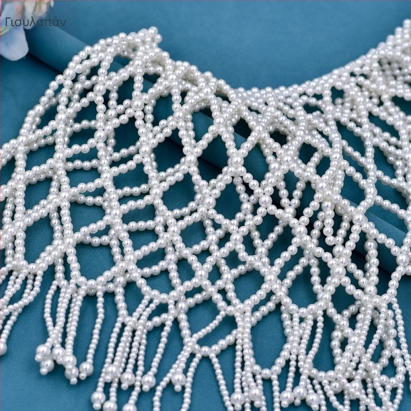 Youlapan Sg47 Εξαγωγή Βαριά Βιομηχανία Han Dynasty Cloud Shoulder Accessories με χάντρες Cheongsam Cut Out Pearl Tassel Shawl Short