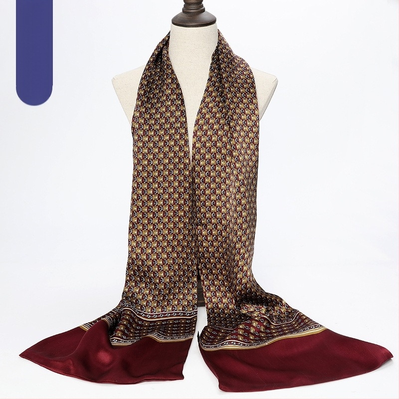 Hangzhou ανδρών καθαρό μετάξι μουριάς μακρύ μαντήλι μαντήλι μαντήλι εργοστάσιο χονδρικής μεταξωτό μαντήλι επαγγελματική διπλή στρώση