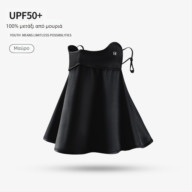 Νέα μάσκα από μετάξι για γυναίκες, καλοκαιρινή αντηλιακή προστασία, αντι-UV μάσκα αυτιών, ελαφριά και αναπνεύσιμη μάσκα προσώπου Xkz52