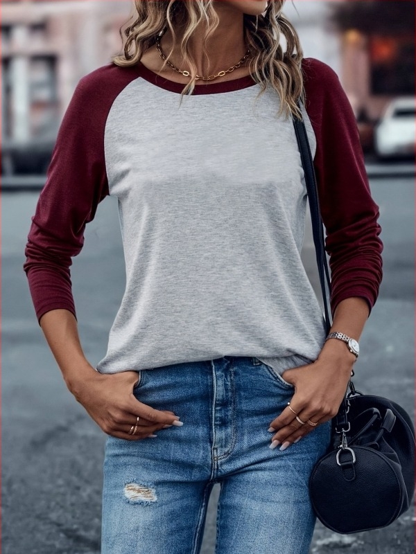 Γυναικείο T-shirt με τυπωμένο λογότυπο, ανοιξιάτικο, μακρυμάνικο πουλόβερ με στρογγυλή λαιμόκοψη, casual μπλουζάκι, επεξεργασία και προσαρμογή