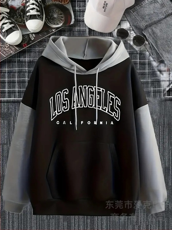 Άνοιξη και φθινόπωρο, άνετο, ανδρικό φλις φούτερ με κουκούλα και φαρδιά στρώση, πουλόβερ με κουκούλα και ελαφρύ, άνετο, αθλητικό φούτερ αναψυχής.