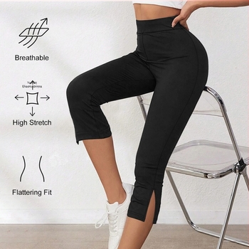 Διασυνοριακά Κοντά Κολάν με Ψηλή Μέση, Καλοκαιρινά, Λεπτά Εξωτερικά Παντελόνια, Ελαστικά, Γυμναστική, Κοντά Παντελόνια Γιόγκα