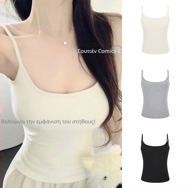Γυναικείο τοπ Mosesqueen Camisole 2025, νέο καλοκαιρινό, όμορφο πίσω μέρος, Pure Desire, γλυκό και πικάντικο, με μονή πλέξη, αδυνατιστική εμφάνιση.