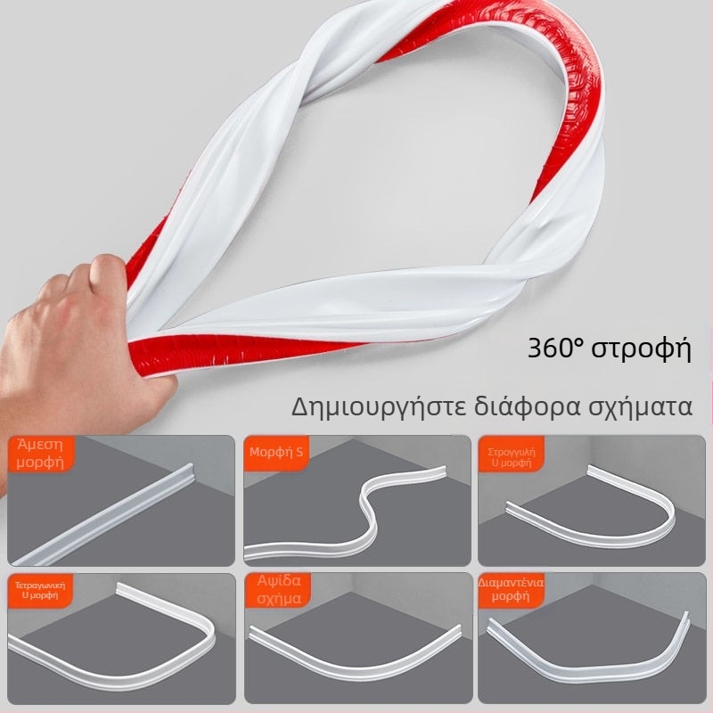 Τουαλέτα Μπάνιου Υδατοφράκτης Ευέλικτη Ντους Διαχωριστική Υδατοφράκτης για Ξηρά και Υγρά Δάπεδα Αδιάβροχη Λωρίδα Αυτοκόλλητη Υδατοφράκτης