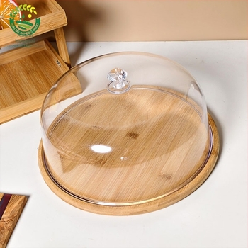 Δημιουργικό πιάτο κέικ, δίσκος Dim Sum, απλό διαφανές ακρυλικό κάλυμμα, τραπέζι επιδορπίων, πιάτο φρούτων κέικ, πιάτο επίδειξης μπαμπού