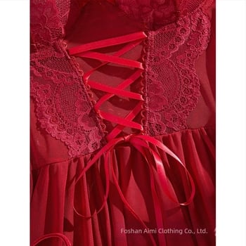 Σετ δύο τεμαχίων νυχτικών με δαντέλα και τιράντες, νέες σέξι πιτζάμες για γυναίκες, ευρωπαϊκής και αμερικανικής κατασκευής, σε καθαρό χρώμα, 25015