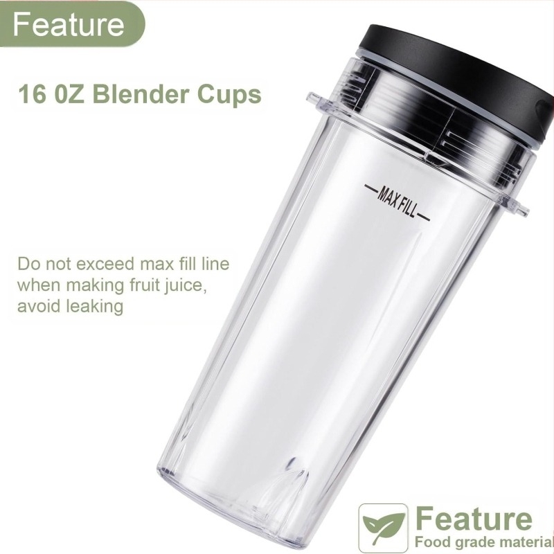 Σετ 5 τεμαχίων αξεσουάρ μίξερ Ninja 16oz κατάλληλο για Bl660 Bl663 Bl665Q Bl740 Bl770