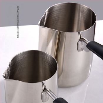 Κύπελλο Latte Art από ανοξείδωτο ατσάλι 304 με λαβή Κύπελλο αφρού γάλακτος Κύπελλο γάλακτος Κύπελλο κεριού με μακριά λαβή Καφετιέρα