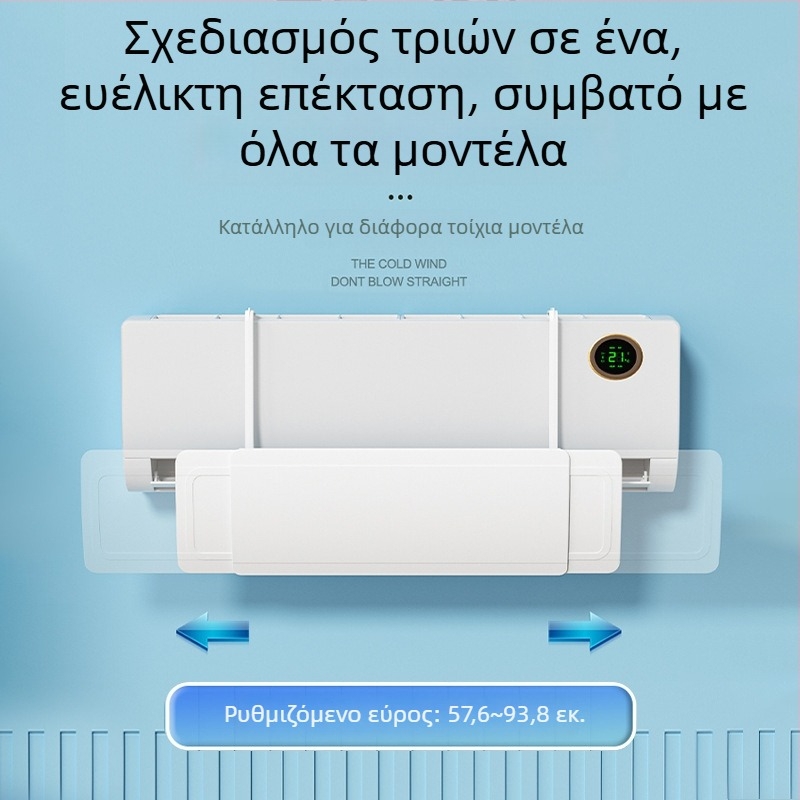 Νέο κλιματιστικό 2025 με ειδική έξοδο αέρα παρμπρίζ, επιτοίχιος εκτροπέας ανέμου γενικής μεταφοράς, με αντιανεμικό διάφραγμα κατά του άμεσου χτυπήματος