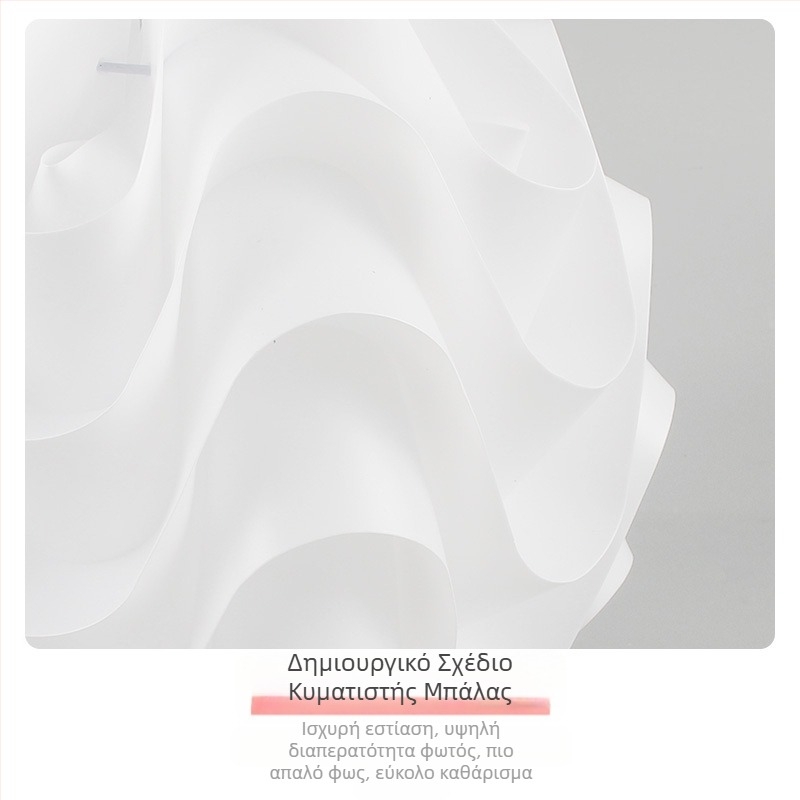 Pp Wave Ball Lampshade Cafe Restaurant Simple Creative Round Πολυέλαιος Υπνοδωμάτιο Lampshade Shell Lamp Χονδρική