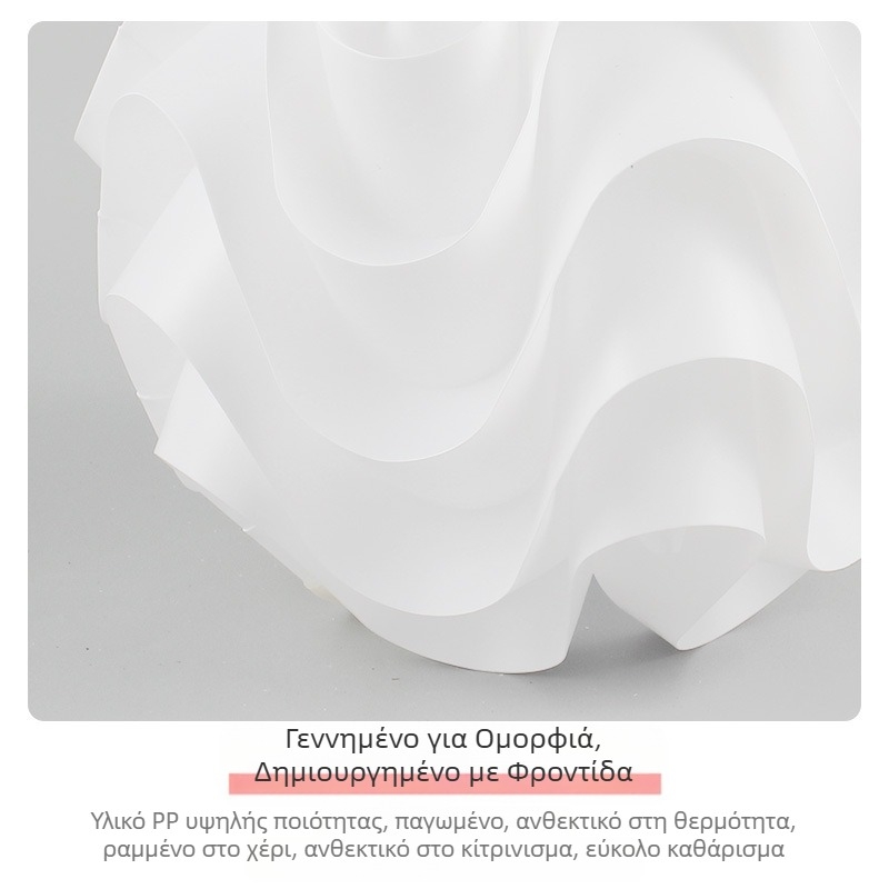 Pp Wave Ball Lampshade Cafe Restaurant Simple Creative Round Πολυέλαιος Υπνοδωμάτιο Lampshade Shell Lamp Χονδρική